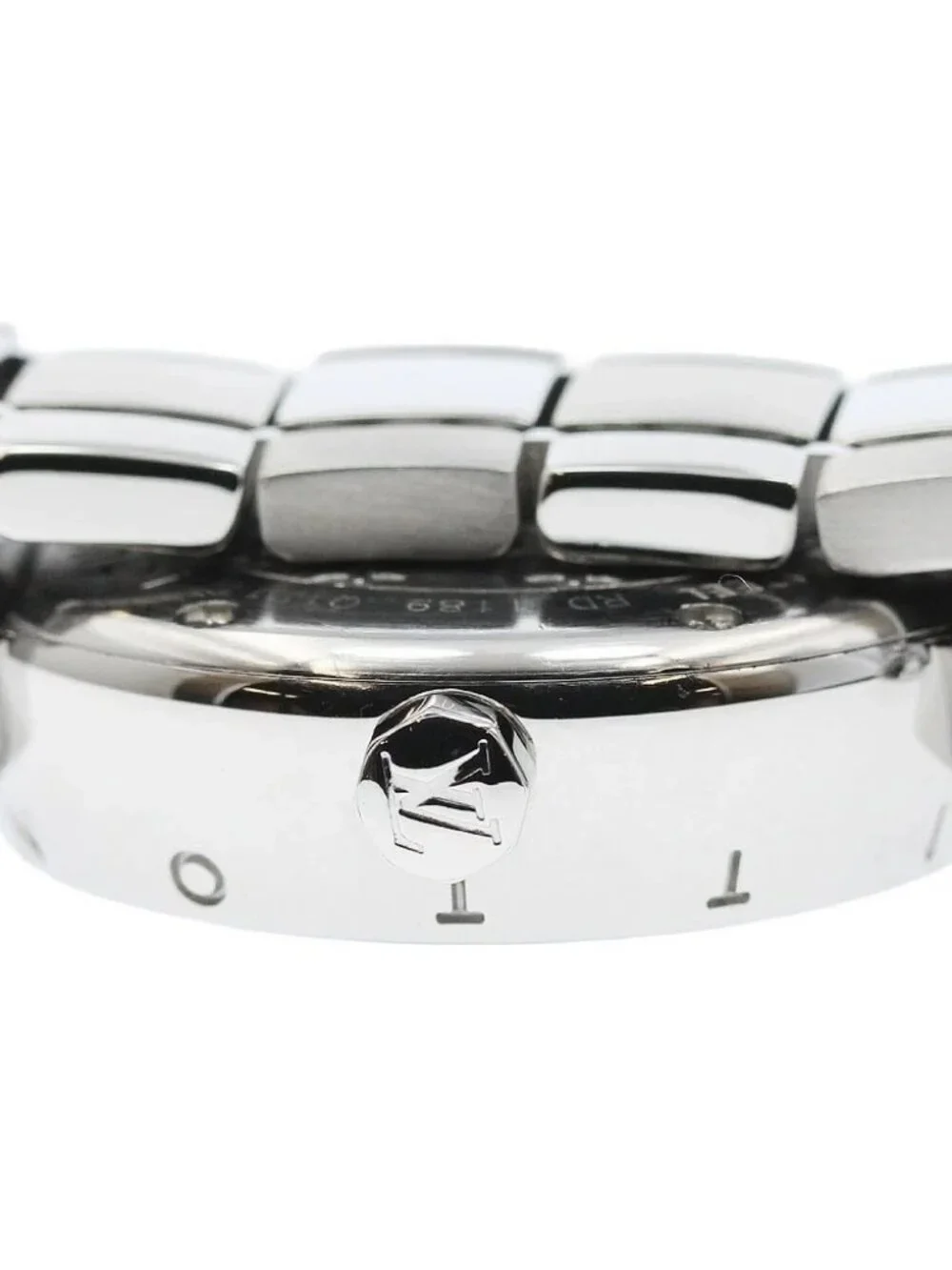 LOUIS VUITTON Tambour Q1211 Date Brown Dial Quartz Ladies Watch_960246